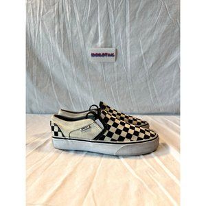 Vans Classic Slip On Checkerboard Shoes Women's 6.5 White Black Sneakers